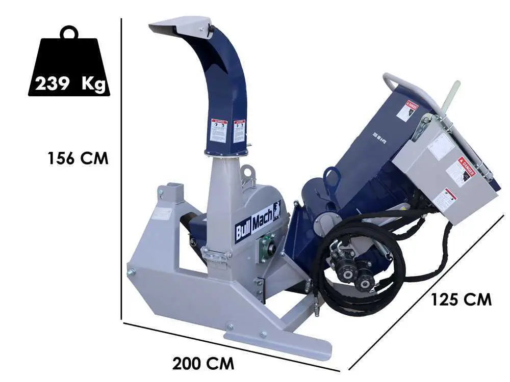 Triturador de Tratores BullMach ZEUS 100 H-PTO - com Rolos de Alimentação